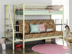 Двухъярусная кровать с диваном Мадлен 3 Слоновая кость-марки в Новой Ляле - novaya-lyalya.magazinmebel.ru | фото - изображение 1