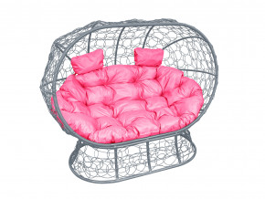 Кокон Лежебока на подставке с ротангом розовая подушка в Новой Ляле - novaya-lyalya.magazinmebel.ru | фото