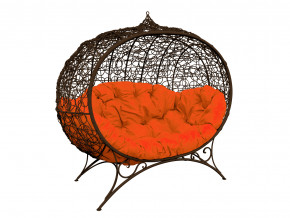 Кокон Улей на ножках с ротангом оранжевая подушка в Новой Ляле - novaya-lyalya.magazinmebel.ru | фото