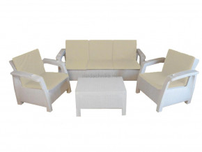 Комплект уличной мебели Yalta Premium Terrace Triple Set белый в Новой Ляле - novaya-lyalya.magazinmebel.ru | фото