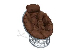 Кресло Папасан мини пружинка с ротангом коричневая подушка в Новой Ляле - novaya-lyalya.magazinmebel.ru | фото - изображение 1