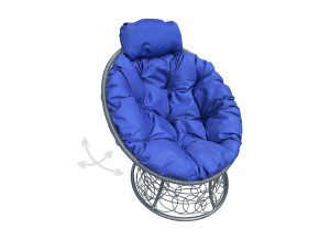 Кресло Папасан мини пружинка с ротангом синяя подушка в Новой Ляле - novaya-lyalya.magazinmebel.ru | фото