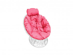 Кресло Папасан мини с ротангом розовая подушка в Новой Ляле - novaya-lyalya.magazinmebel.ru | фото