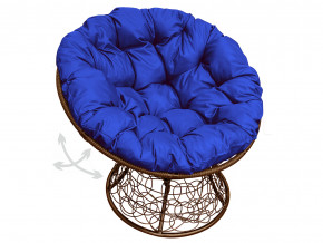 Кресло Папасан пружинка с ротангом синяя подушка в Новой Ляле - novaya-lyalya.magazinmebel.ru | фото