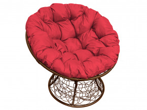 Кресло Папасан с ротангом красная подушка в Новой Ляле - novaya-lyalya.magazinmebel.ru | фото