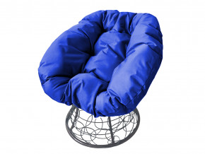 Кресло Пончик с ротангом синяя подушка в Новой Ляле - novaya-lyalya.magazinmebel.ru | фото