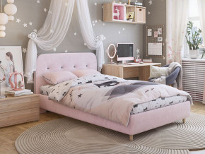 Кровать 1200 Лео велюр нежно-розовый в Новой Ляле - novaya-lyalya.magazinmebel.ru | фото - изображение 4