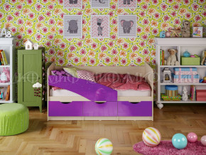 Кровать Бабочки 1600 Фиолетовый металлик в Новой Ляле - novaya-lyalya.magazinmebel.ru | фото