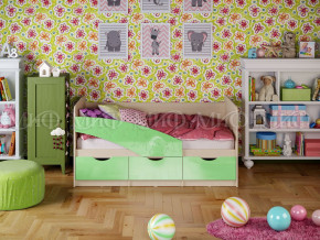 Кровать Бабочки 1800 Салатовый металлик в Новой Ляле - novaya-lyalya.magazinmebel.ru | фото