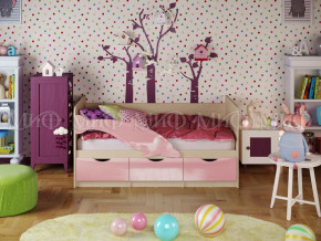 Кровать Дельфин-1 1600 Розовый металлик в Новой Ляле - novaya-lyalya.magazinmebel.ru | фото - изображение 1