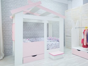 Кровать детская Теремок без ящика розовая в Новой Ляле - novaya-lyalya.magazinmebel.ru | фото - изображение 2