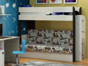 Кровать двухъярусная Карамель 75 венге ткань биг бен в Новой Ляле - novaya-lyalya.magazinmebel.ru | фото