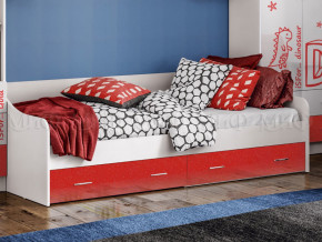 Кровать с ящиками Вега Алфавит Красный в Новой Ляле - novaya-lyalya.magazinmebel.ru | фото