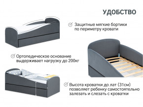 Кровать с ящиком Letmo графит (велюр) в Новой Ляле - novaya-lyalya.magazinmebel.ru | фото - изображение 11