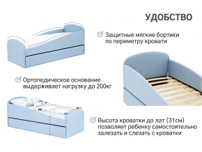 Кровать с ящиком Letmo небесный (рогожка) в Новой Ляле - novaya-lyalya.magazinmebel.ru | фото - изображение 14