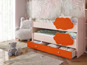 Кровать Соник с ящиком млечный дуб-оранж в Новой Ляле - novaya-lyalya.magazinmebel.ru | фото - изображение 1