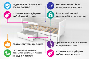 Кровать-тахта Svogen мягкая с ящиками и бортиком с фото белый/львята в Новой Ляле - novaya-lyalya.magazinmebel.ru | фото - изображение 2