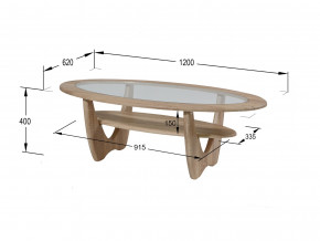 Стол журнальный Юпитер со стеклом СЖС-01 дуб сонома в Новой Ляле - novaya-lyalya.magazinmebel.ru | фото - изображение 2